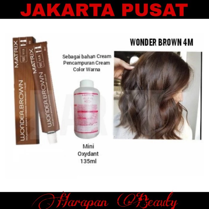 Cat rambut matrix wonder brown WB 4M pewarna rambut