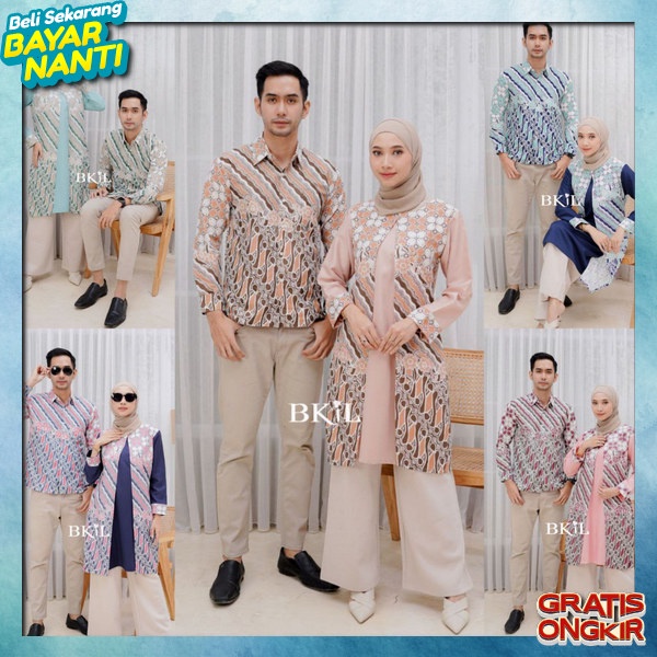 Kopel Couple Seragam Pasangan Suami Istri Btik Sarimbit Kouple Set Lebaran Cp Keluarga Murah Berkual
