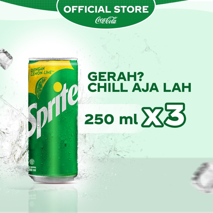 

Sprite Lemon Lime Minuman Soda - Kaleng 250ml - x3 Pcs