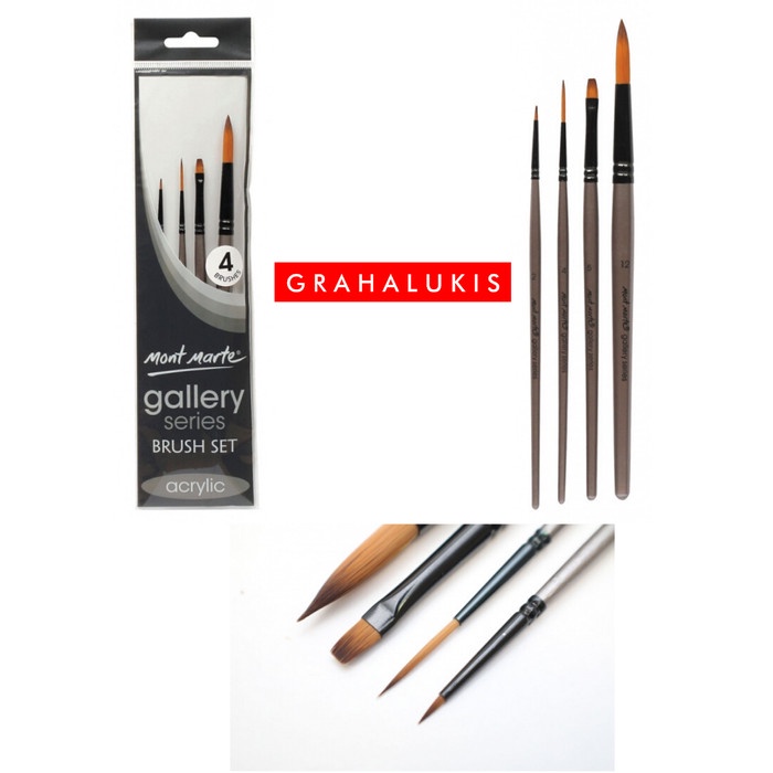 

Terlaris Kuas Cat Akrilik Gallery Series Brush Set Acrylic 4 Pcs Bmhs0009