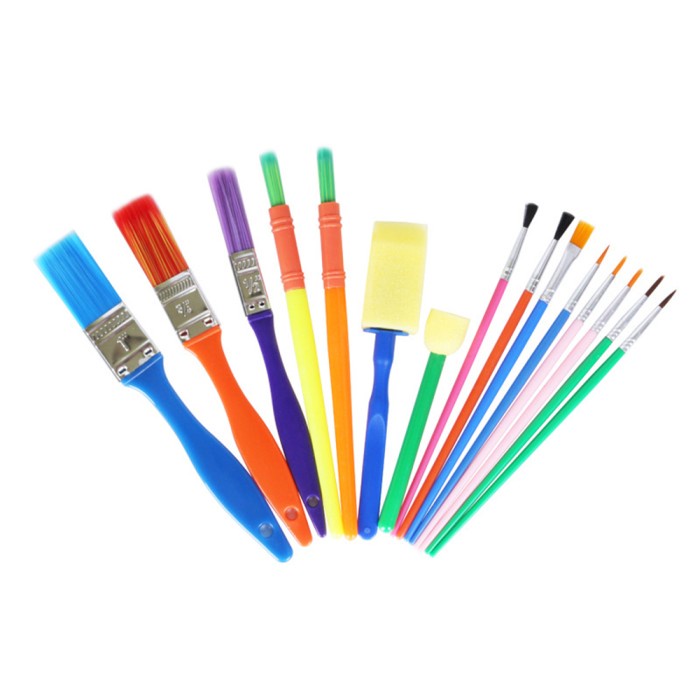 

Terlaris 15Pcs Children Paint Brush Graffiti Sponge Brush Kuas Lukis Anak