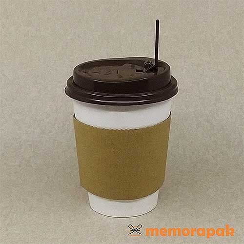 Terlaris Paper Cup 12 Oz - Hot Cup + Tutup Coklat + Stirrer + Sleeve