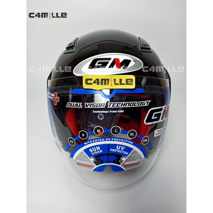 Helm Gm Interceptor Double Visor Black