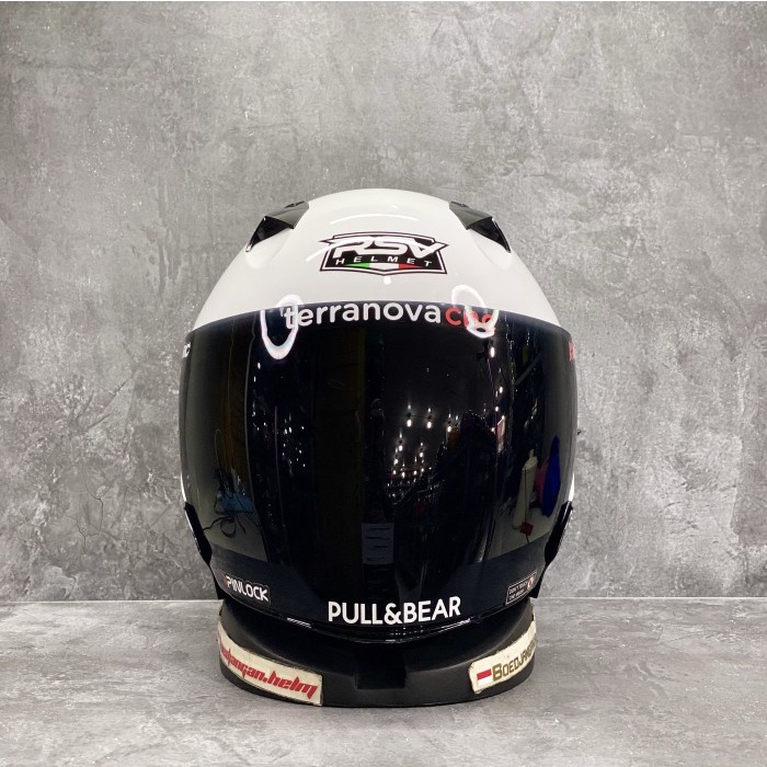 Rsv Helm Sv300 Solid White Glossy - Double Visor - Half Face - Rsv