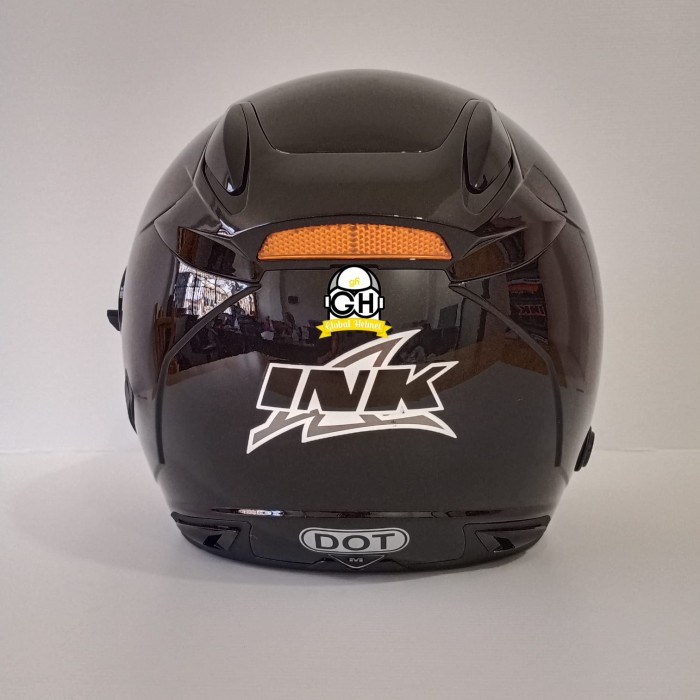 Helm Ink Metro Solid Black Met Double Visor Ink Half Face Hitam Kilat