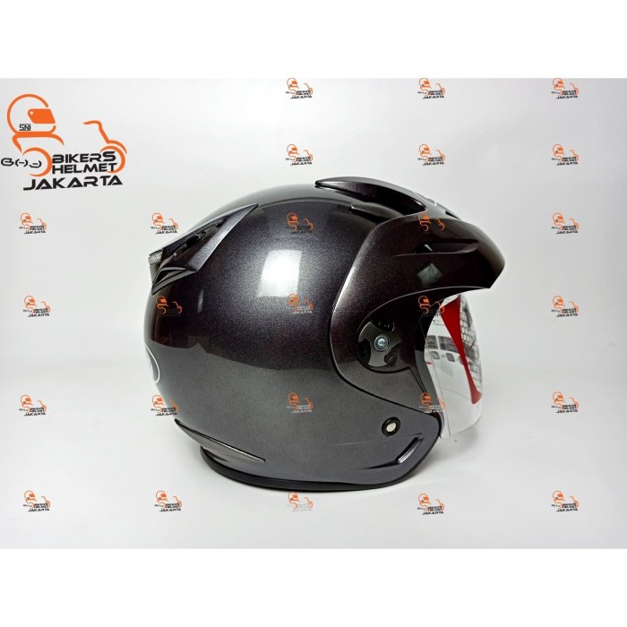 Kyt Helm Romeo Solid Gun Metal Half Face