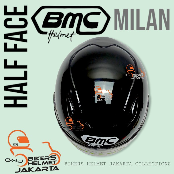 Bmc Helm Milan Solid Black Half Face