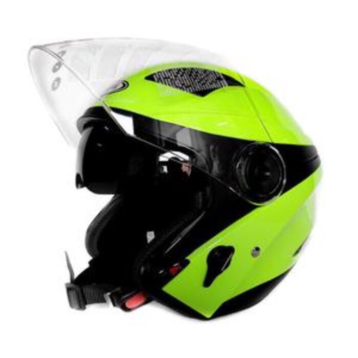 Zeus 610 Z Yellow Fluo Hijau Stabilo Nolan Helm Double Visor M L Xxl