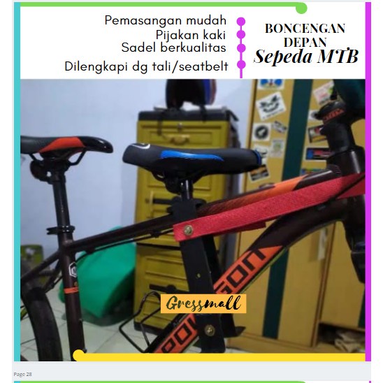 ' termurah - boncengan anak sepeda mtb boncengan sepeda anak boncengan anak sepeda depan