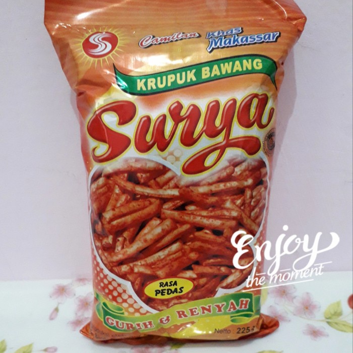 

' krupuk bawang cap surya dari kota makassar