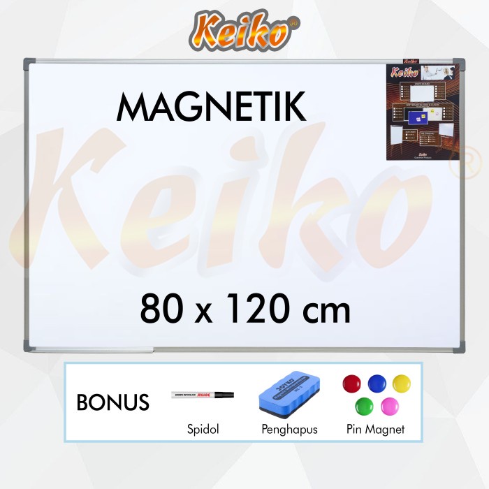 

Papan Tulis Whiteboard Gantung Magnet Single Face Keiko 80 X 120 Cm Berkualitas