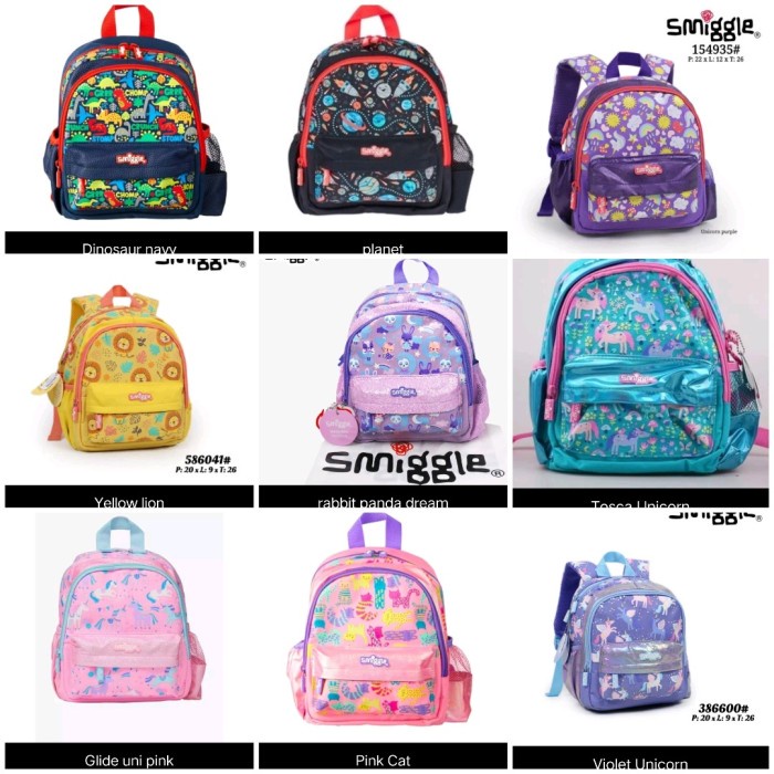 ✿KOP✿ Tas Smiggle Tk Teeny Backpack Unicorn Tosca Dino Ballerina Planet TERBATAS