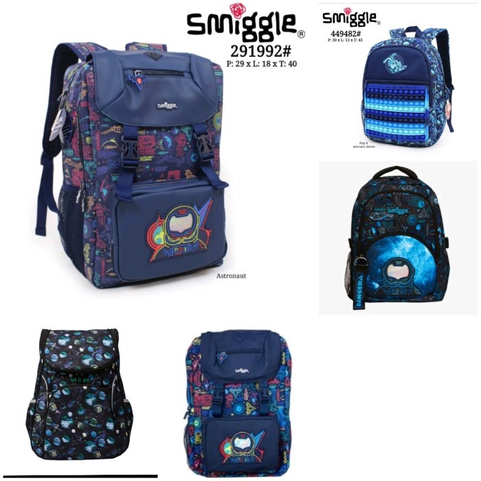 ✿KOP✿ Smiggle Astronot Galaxy Backpack/ Tas Ransel / Foldover Astro Beyond BERKUALITAS