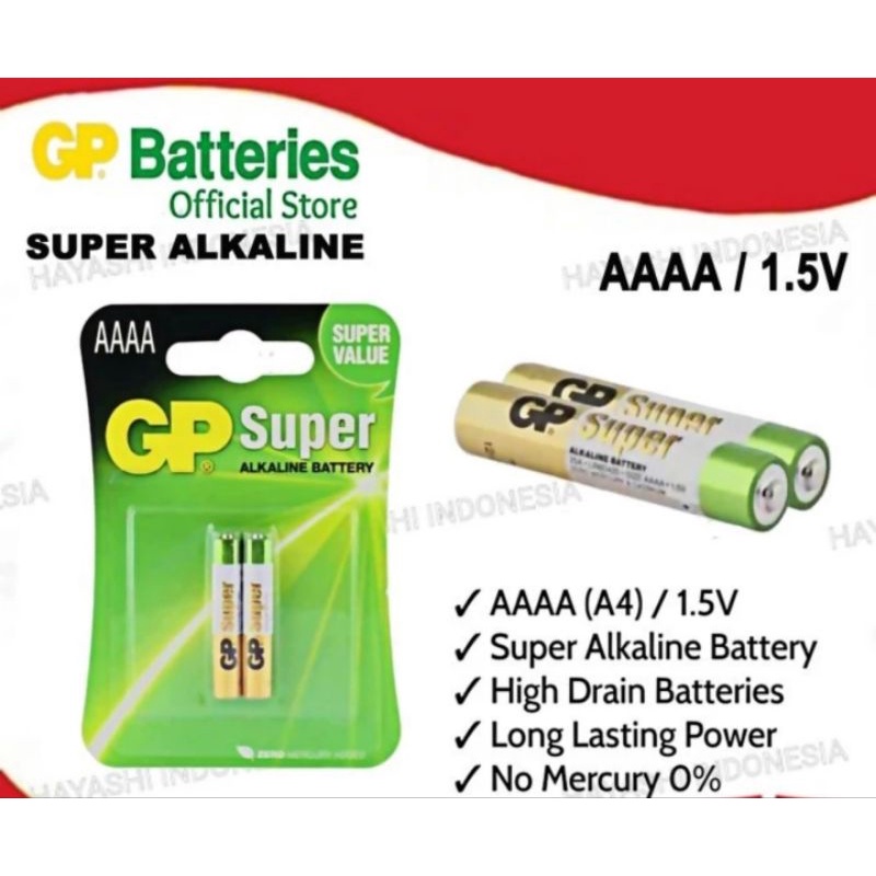 BATERAI GP AAAA 1,5V ALKALINE R96/LR61