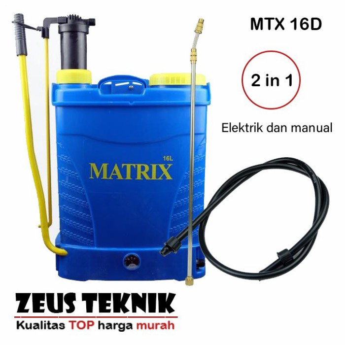 Matrix Mtx-16D Elektrik Dan Manual Sprayer/Penyemprot Hama 2In1