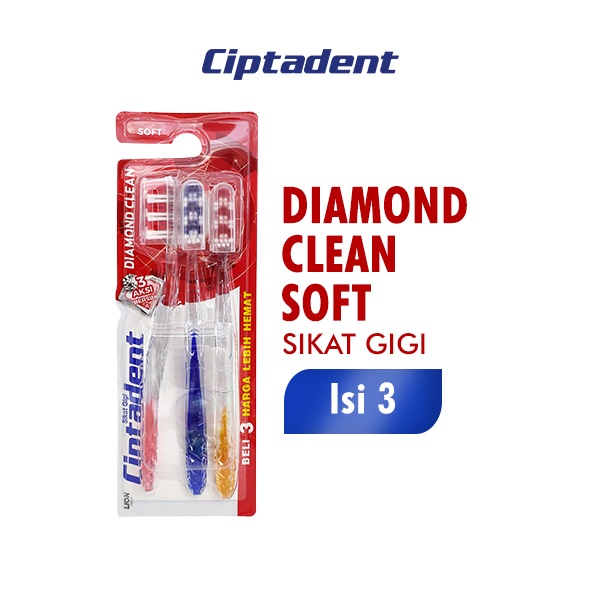 Ciptadent Sikat Gigi Diamond Clean Soft Kotak Isi 3