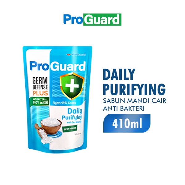 Proguard Sabun Mandi Cair Anti Bakteri Daily Purifiying Pouch 410 ml