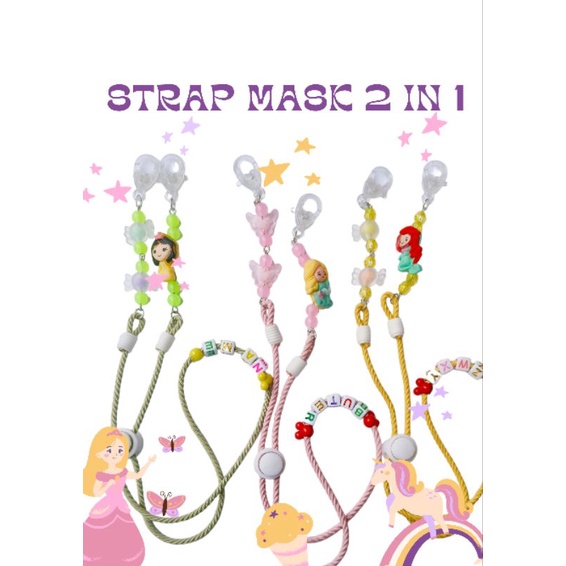 LIBRA CHAIN MASK HIJAB // STRAP MASK 2 IN 1 // strap masker princess // TALI MASKER KARATER ANAK // 