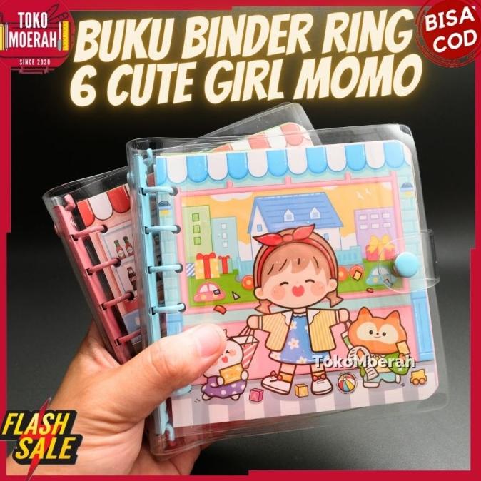

hanya disini] BUKU BINDER SENMU MOMO NOTEBOOK BINDER 6 LUBANG CUTE GIRL LUCU COD