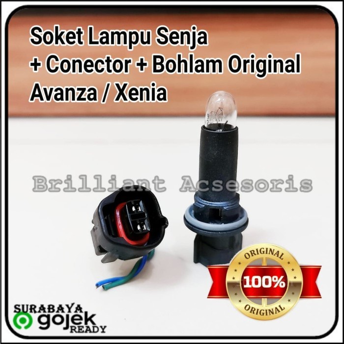 <Freeongkir> Soket + Konektor + Bohlam T10 Original Asli - Lampu Senja Avanza Xenia Promo
