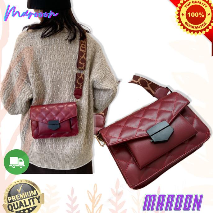 Tas Selempang Wanita Remaja Cewek Import Tali Lebar Kulit Kekinian