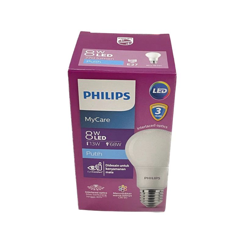 PHILIPS Lampu LED MyCare 8W Putih Bohlam LED Bulb My Care 8 Watt CDL / MYCARE PHILIPS / PHILIPS MYCA