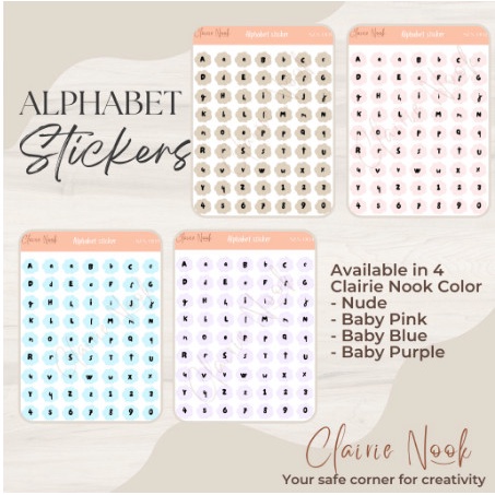 

Alphabet Sticker Label Warna / Stiker Alfabet / Stiker Warna alphabet - BABY PURPLE