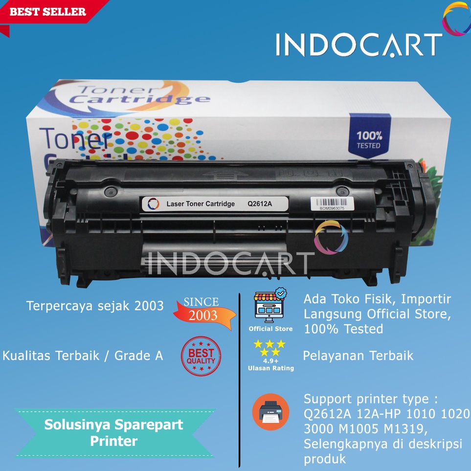 ✨Terbaru✨ Toner Cartridge Compatible Q2612A 12A-Printer LaserJet HP 1010 1020 