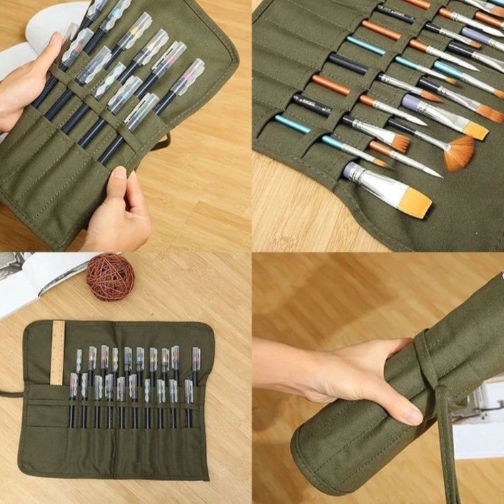 

STR217 Tas Penyimpanan Kuas Lukis Tempat Pencil Gambar Roll +