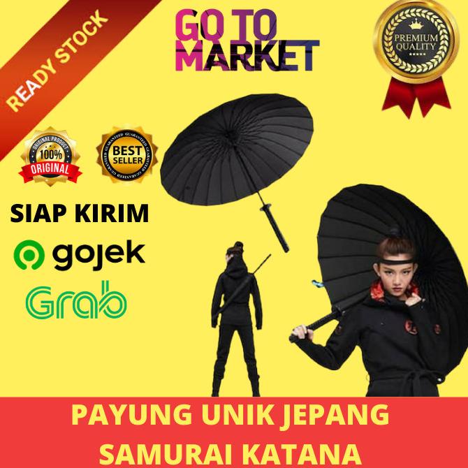 sale Payung Jepang Cosplay Samurai Katana Hitam Lipat Besar Unik Murah termurah