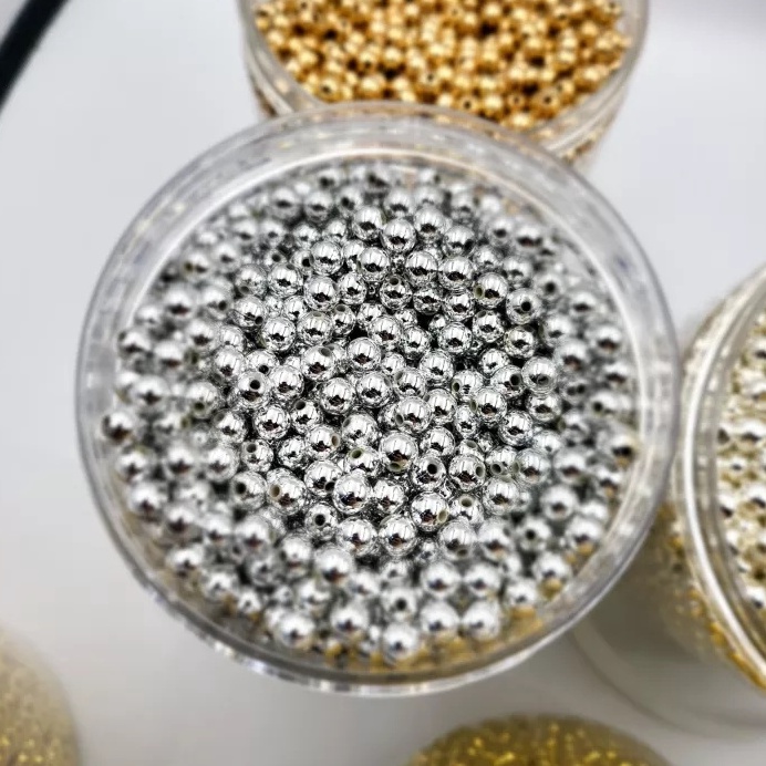 Rekomendasi.. Manik Bulat Metalik / Mote Bulat Metalik / Manik Bulat Emas / Manik Bulat Perak / Mote