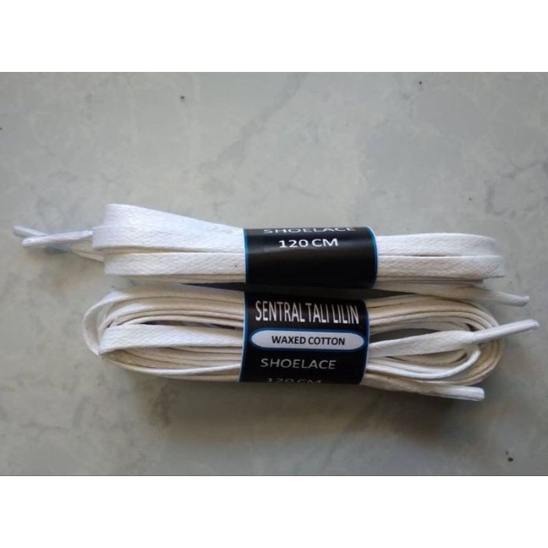 tali sepatu lilin gepeng 120cm putih