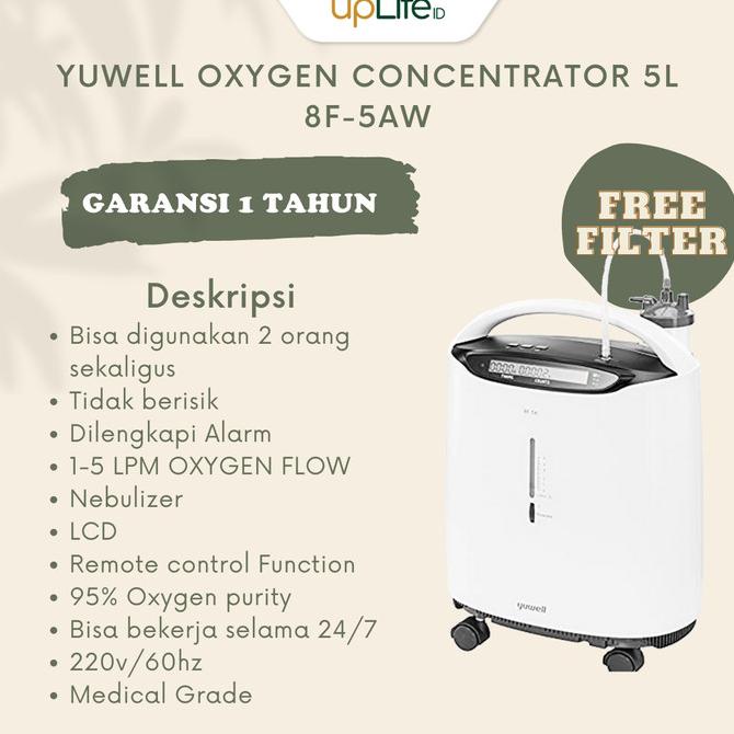 YUWELL 8F-5AW dgn Nebulator HomeCare Oxygen Concentrator Medical Grade