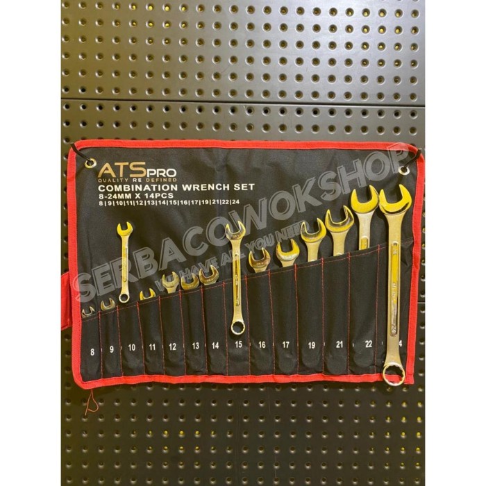 Promo Ats Pro Kunci Ring Pas Set 14 Pcs 8 - 24 Mm Chrome Plating Termurah
