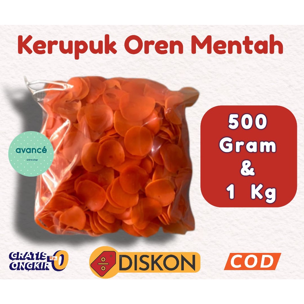 

1 Kg Kerupuk Ikan dan Udang Merah / Oren Mentah Enak dan Berkualitas, Cocok untuk di Goreng dan Seblak