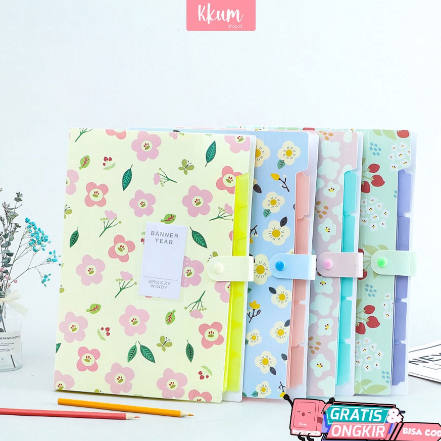 

New Recommended Map folder A4 tempat penyimpan kertas harmonika cute/ Expanding file 6 pocket