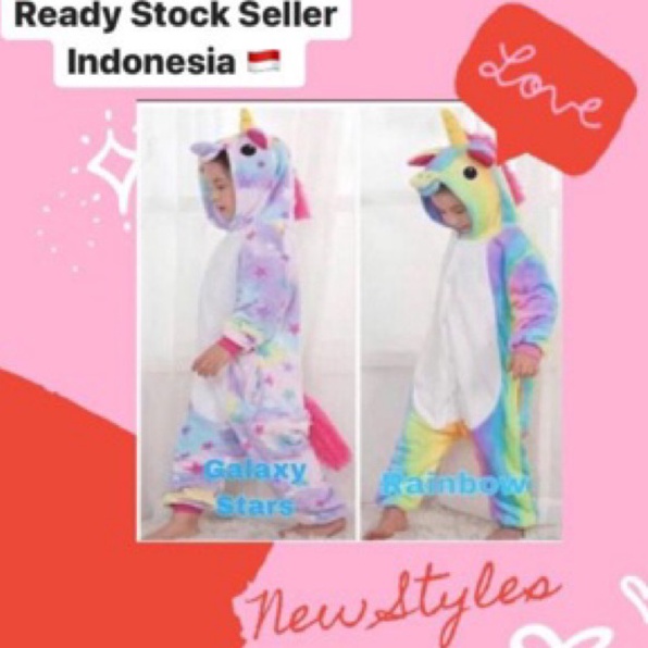 MHTS1523  Kostum anak baju boneka unicorn kostum cosplay piama piyama pajamas one sie unicorn kostum