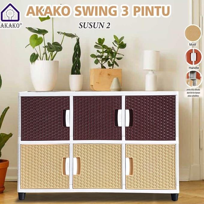 ~~~] Lemari akako swing 3 pintu plastik