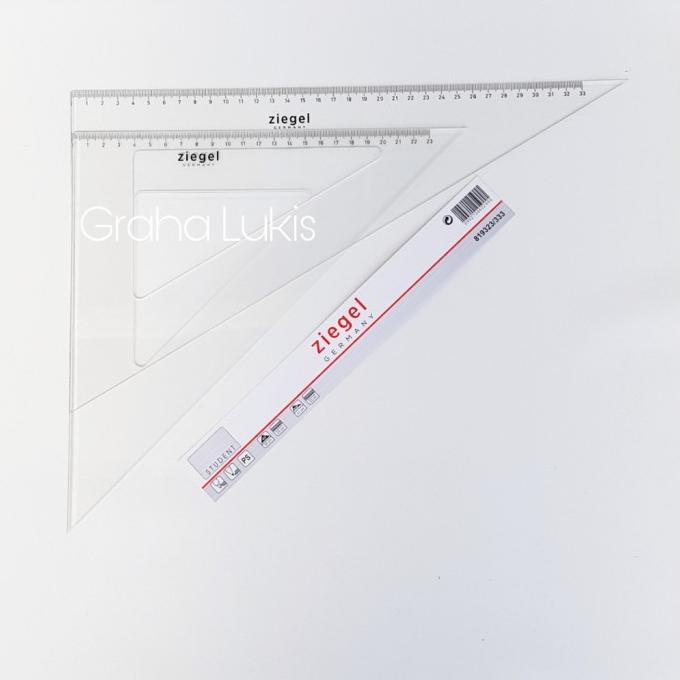 

Ziegel Penggaris Segitiga Set Ukuran Besar 23/33 Cm
