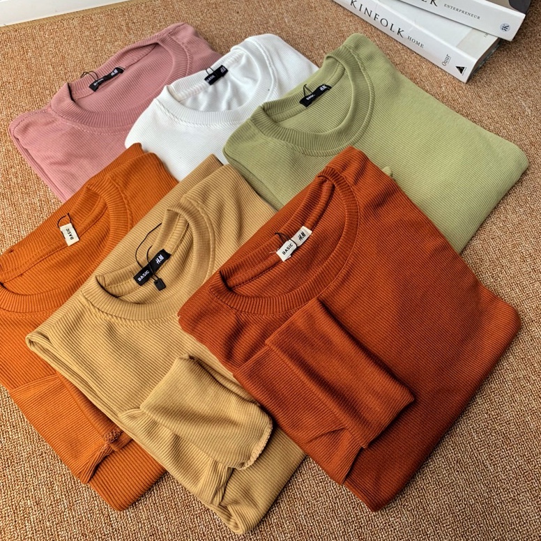 PALING DICARI Kaos Rib Premium / Kaos Lengan Panjang / Kaos Polos Wanita / Kaos Cewek / Kaos Cowok /