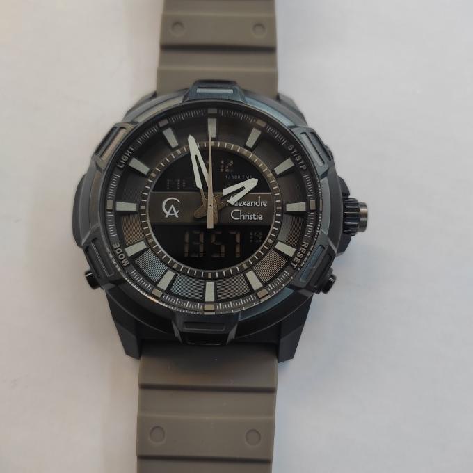 DiskonSale Jam PRIA ORIGINAL Alexandre Christie Ac 9375 MH Rubber Steel Murah 1026