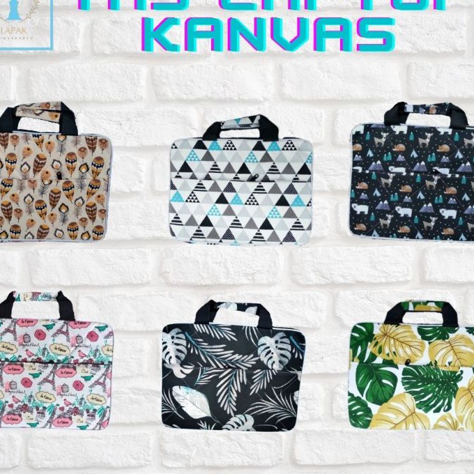 (B13X/♡) Tas Laptop Wanita Jinjing 14 Inch/Tas Laptop Kanvas Motif Murah/Tas Laptop Asus Acer Lenovo