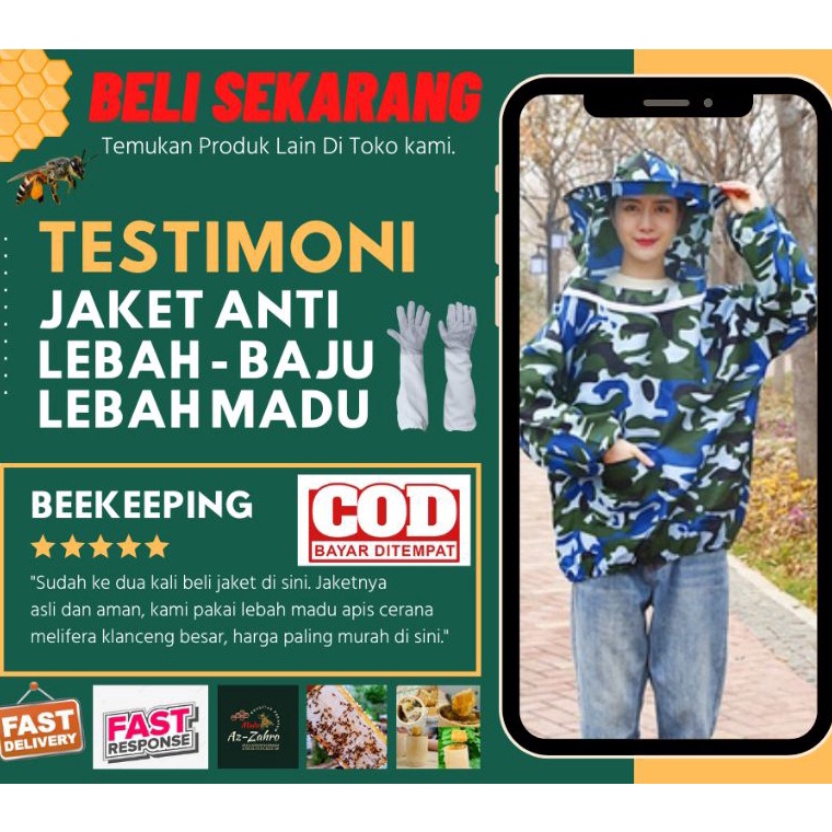 [PROMO4HDV] Termurah Baju Anti Lebah Jaket Anti Lebah Pelindung Dari Sengatan Lebah Anti Sengat Jari