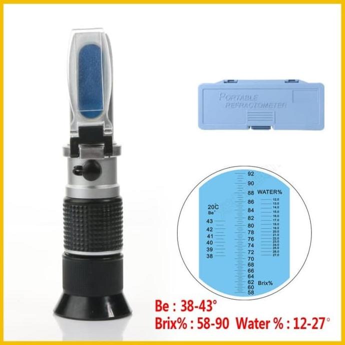 

+++++] Honey Refractometer 58-90% Baume Refraktometer Ukur Kadar Air Madu ATC