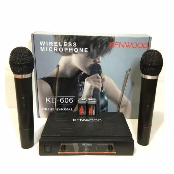 DISKON Kenwood Mic Wireless Double KD 606 Microphone Mik Tanpa Kabel