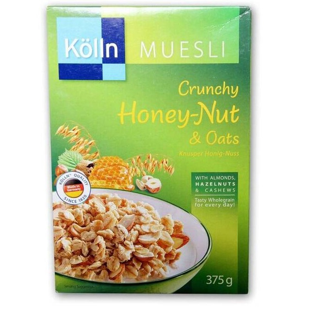 

Kolln Muesli Honey Nut & Oats Cereal Sereal Cokelat Import