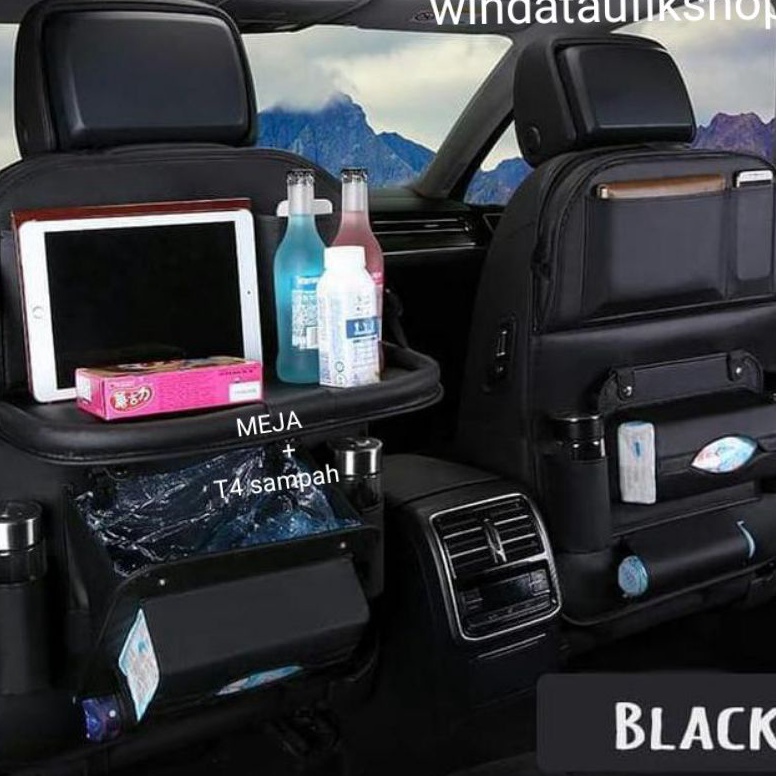 TERBAIK Car seat organizer mobil leather premium tas jok belakang mobil/meja multipungsi