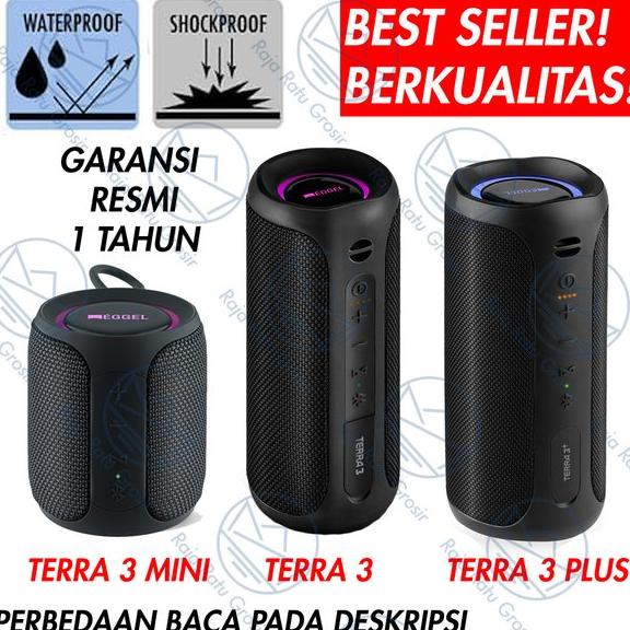 FREE ONGKIR EGGEL TERRA 2 SPEAKER PORTABLE WIRELESS BLUETOOTH WATERPROOF TRAVEL BASS OUTDOOR ANTI AI