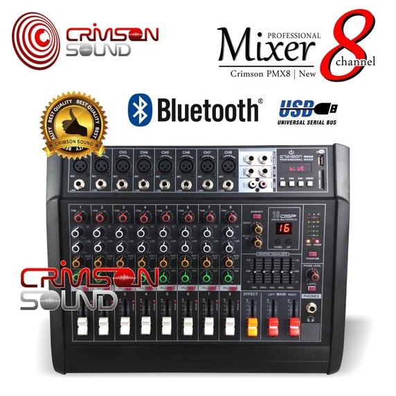 MIXER CRIMSON 8 Channel BLUETOOTH 16 DSP PMX8