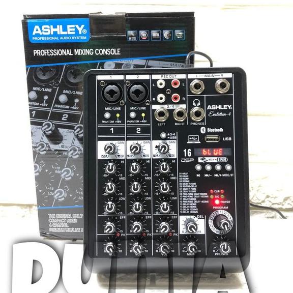 DISKON Mixer Ashley Evolution 4 Original 4 Channel Bluetooth - Soundcard dunia sound